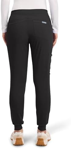 Med Couture Scrub Pants for Women Jogger Pant with 5 Pockets, Lightweight, Ultra Soft, 2-Way Stretch Fabric - MC7710, M, Black — view 6