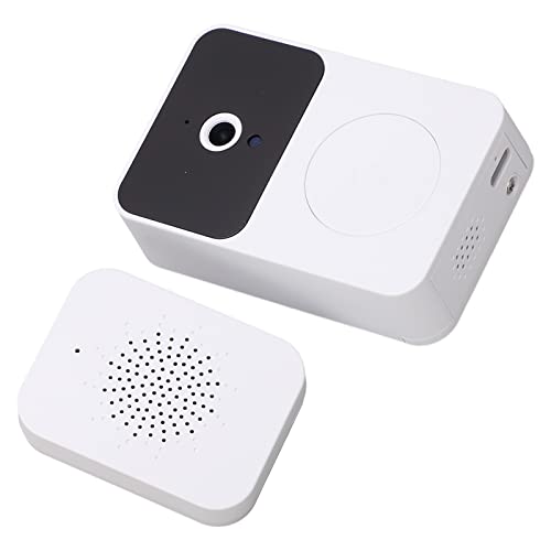 Câmera de Campainha Sem Fio, WiFi 2.4G, Visão Noturna Infravermelha, Campainha de Voz de Chamada de