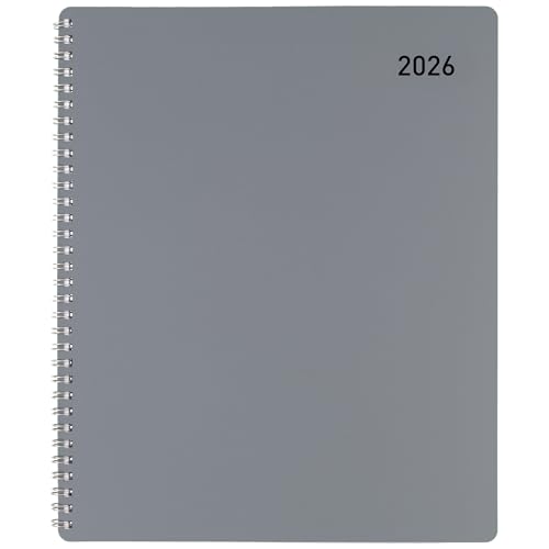 Office Depot Brand Weekly Monthly Appointment Book, 8 1/2" x 11", Silver, January 2026 to December 2026, OD71053026