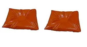 Tanuja White Cement Tea Light Candle Holder (15Cm*18Cm_Orange) Pack of 2