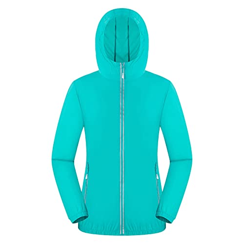 Leichte wasserdichte Wanderjacke für Damen, verstaubare Rad-Regenjacke für Damen, Cardiganjacke, Jacken, Packung, Regenjacke, Radsportjacke, Oberbekleidung, Jacken, Motorradjacke, blau, M