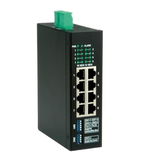 ROLINE commutateur Gigabit Industriel, 8X RJ-45
