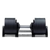 BODYTECH x NUOBELL Collaboration Product, Adjustable Dumbbell, Multiple Levels of Weight Change with one-Hand 80LB, Black