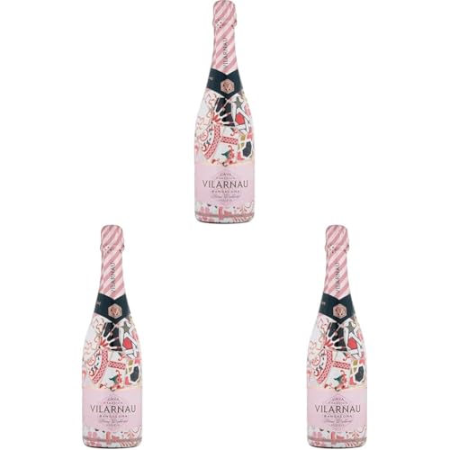 Vilarnau Brut Rosé Reserva - D.O. Cava - Orgánico - 750 ml, El embalaje puede variar (Paquete de 3)