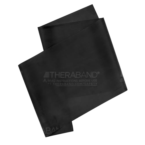 THERABAND Professional Latex Resistance Bands, Individual 6 Ft Elastic Band as Exercise Equipment, Physical Therapy, Pilates, At-Home Workouts, 6 Foot, Black, Special Heavy, Level 6