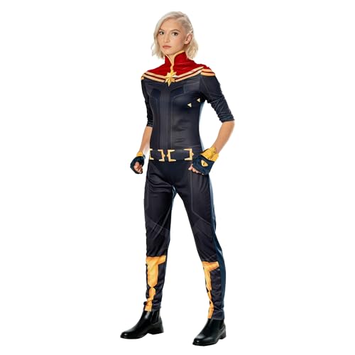 RUBIE'S - Avengers Officiel - Déguisement Captain Marvel Adulte Femme - Taille L - Costume Rouge et Bleu - Pour Halloween, Carnaval - Idée Cadeau Noël