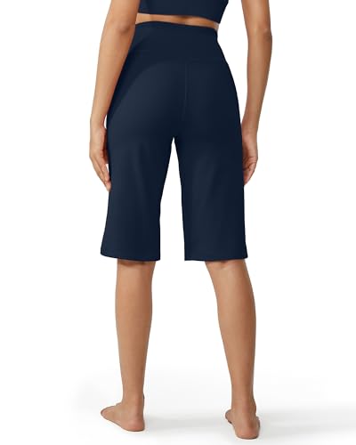 Image of Promover 14 inch /21 inch /23 inch /25 inch Inseam Capri Pants for Women Wide Leg Yoga Cropped Pants with Pockets Loose Casual Summer Pant