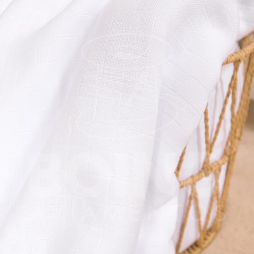 Tecido Fralda em Metro Quadriculada Estrela Mabber 10m x 80cm - Branco