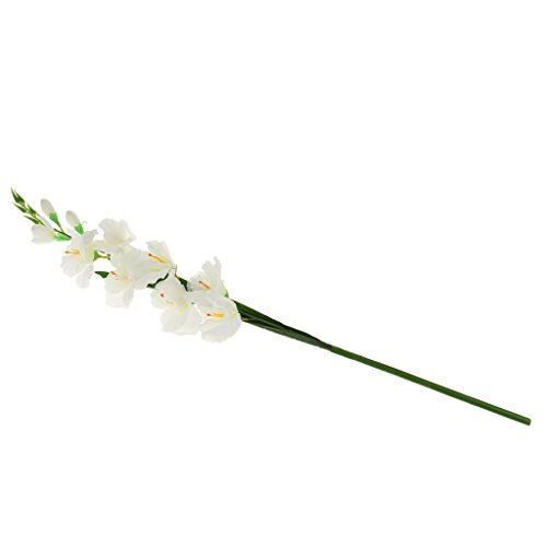 Pleayietoopiatiey Fleur artificielle de glaïeul pour décoration de mariage Blanc