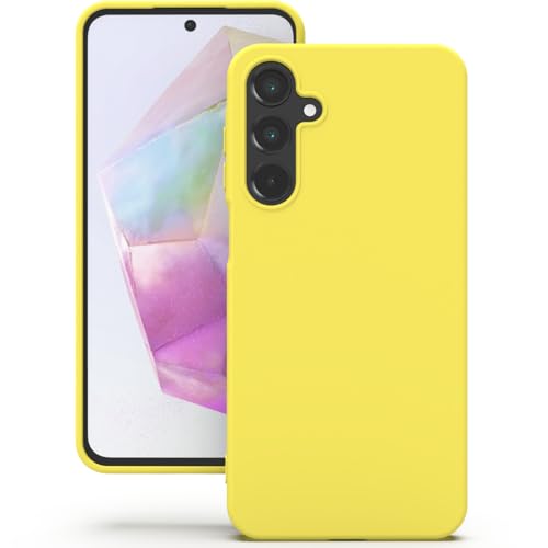 Image of YATWIN Silicone Back Case for Samsung Galaxy A35, Soft-Touch Phone Back Cover for Samsung Galaxy A35 - Yellow