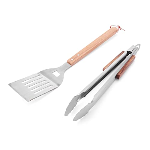 Set de 2 herramientas para BBQ con mango de madera miniatura 2