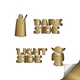 Pegatinas (stickers) fabricadas con vinilo de corte polimerico de alta calidad. No tienen fondo, una vez aplicadas queda el grafismo sobre la superficie que se ha colocado (sin partes transparentes de vinilo).