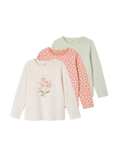 Vertbaudet 3er-Pack Mädchen Shirts Oeko-Tex mandelgrün 128