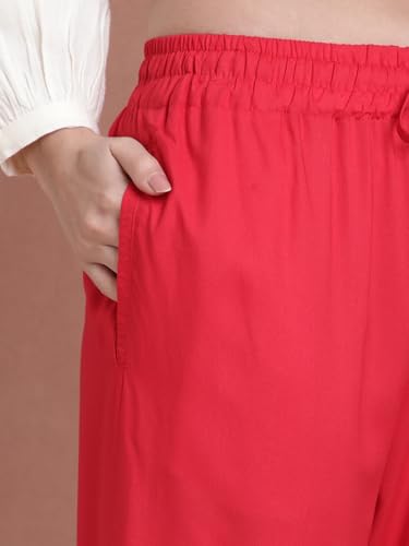 Image of TWIN BIRDS Women Viscose Kurti Pants | Straight Fit Ethnic Daily Trousers