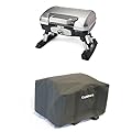 Cuisinart Grill Bundle - CGG-180TS Petit Gourmet Portable Tabletop Gas Grill, Stainless Steel + Cuisinart CGC-19 VersaStand Grill Tote Cover Measures 21 x 19 x 10 inches
