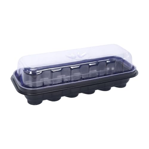 Bandejas De Semillero - 12 Celdas Propagador Transparente Reutilizable,Caja De Bandejas De Inicio Para Plántulas - para Invernadero Jardín Interior Verduras Flores Siembra de Invierno Principiantes