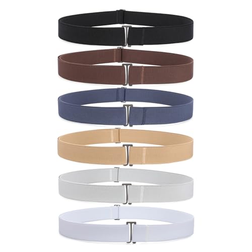 XZQTIVE No Show Invisible Elastic Belt for Women & Men, Adjuatable Stretch Belt with Flat Buckle for Jeans Pants Dreses