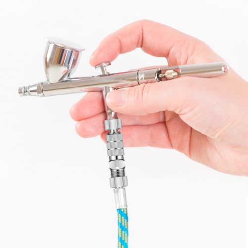 Adaptador de aerógrafo RUNROTOO con conector rápido de metal para mangueras de pintura 4