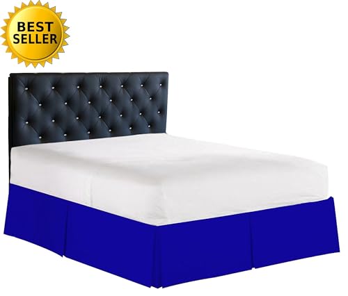 Elegance Linen Luxury 1500 Thread Count Wrinkle & Fade Resistant Egyptian Quality Bed Skirt/Dust Ruffle - Pleated Tailored 14inch Drop, Full, Royal Blue