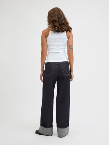 Jack & Jones Jxtokyo Vega Wide Hw Fold Up R269 DNM Sn, Bleu foncé Denim, 30W / 32L – vue 6