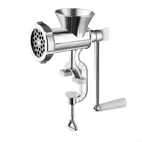 Molinillo de carne de manivela de metal y relleno de salchichas para salchichas y carne picada, herramienta de cocina multiusos para moler ajo y chile, procesador manual de alimentos (L)