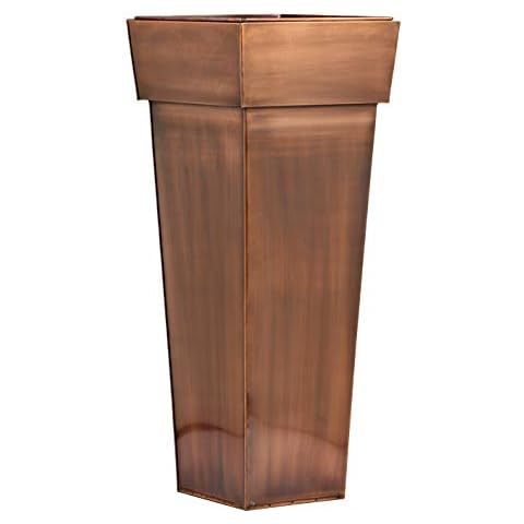 H Potter Tall Square Planter with Antique Copper Finish Cover