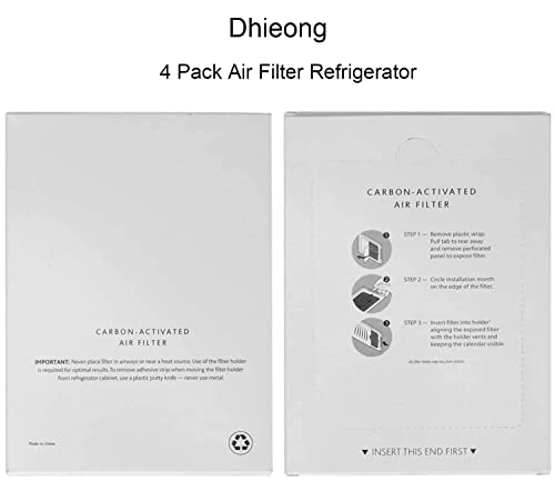 4 Pack Refrigerator Air Filter Replacement Carbon Activated Air Filter Compatible with Frigidaire and Electrolux, Replaces SCPUREAIR2PK, EAFCBF Replace 242061001, 242047804
