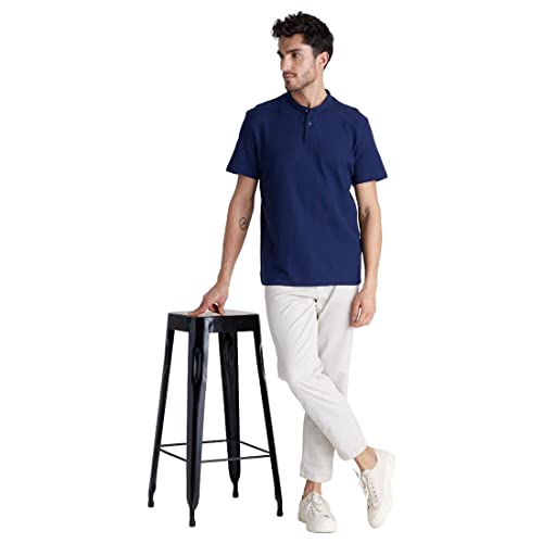 Image of Celio Men Solid Off-White Trousers