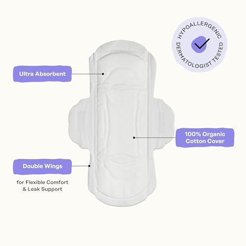 Image of Honey Pot - Calming Herbal Regular Sanitary Pads for Women - 100% Organic Cotton Top Sheet - Feminine Care - Non Cooling - Calming Herbs of Lavender, Ashwagandha, & Lemon Balm - 80ct