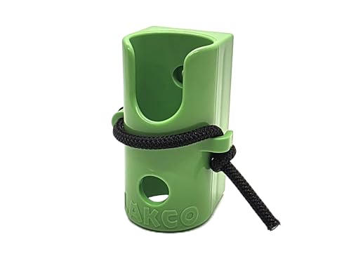 LAKCO Screw Mount Fishing Rod Holder Durable ABS Plastic with Elastic Securing Strap for Boat Ice House or Garage (Green 1)