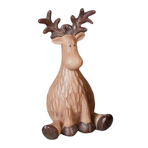 Générique Figurines de Renne | Sculpture Esthétique d'Élan de Noël | Modèle Mignon en Résine de Cerf - pour Salon Chambre Table Étagère Bibliothèque...