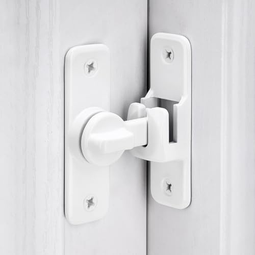 2 Pcs White 90/180 Degree Flip Latch,Zinc Alloy Barn Door Latch by INIRET - Used condition - Image 3