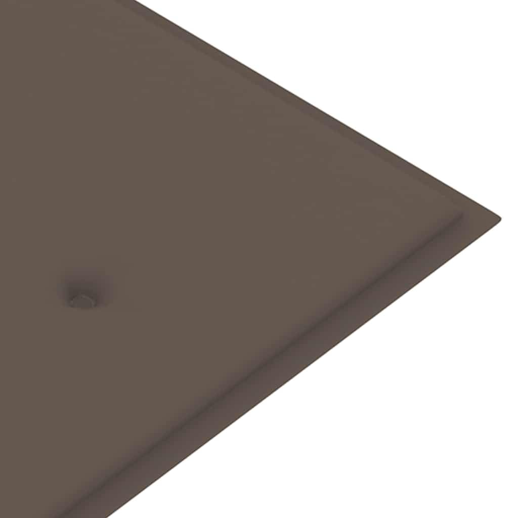 Batavia ławka ogrodowa, 150 cm, lite drewno tekowe z poduszką w kolorze taupe, odporna na warunki atmosferyczne, siedzisko z podłokietnikami i oparciem, na balkon, taras i do ogrodu przed