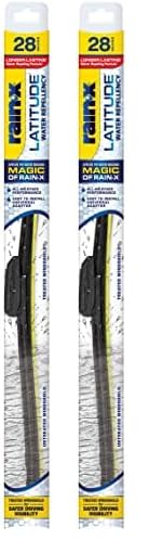 Rain-X 5079282-2 Latitude 2-In-1 Water Repellent Wiper Blades, 28 Inch Windshield Wipers (Pack Of 2), Automotive Replacement Windshield Wiper Blades With Patented Repellency Formula