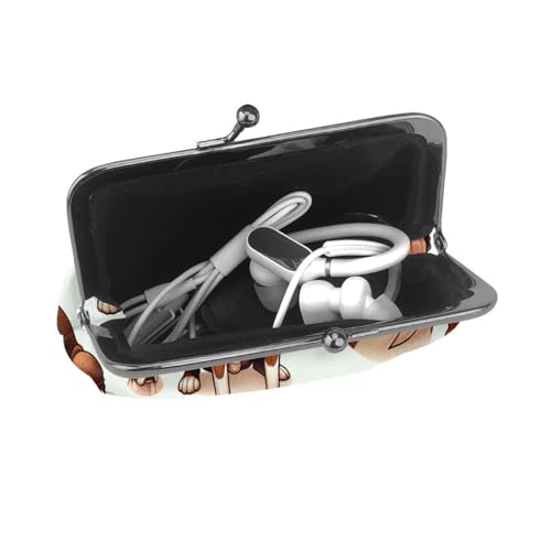 Pu Leather Buckle Coin Purse Boxer-Dogs-Pattern Girls Kiss-Lock Change Purse Wallets4