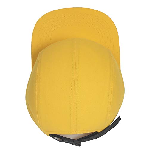 Image of 5 Panels Baseball Cap Classic Flat Bill Hat Cotton Short Flat Brim Caps