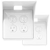 Power Perch Double Wall Outlet Shelf. Home Wall Shelf Organizer for Outlets. Perfect for Bathroom,...