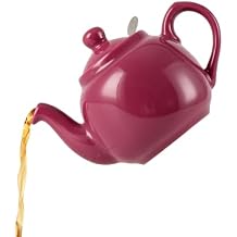 London Pottery Farmhouse Teapot with Infuser, Ceramic, Carmine, 2 Cup 600 ml