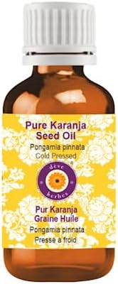 Deve Herbes Pure Karanja Seed Oil (Pongamia pinnata) | Cold Pressed | Natural | Undiluted | For Diluting Essential Oils | For Hair, Skin & Massage | Men & Women | 100ml