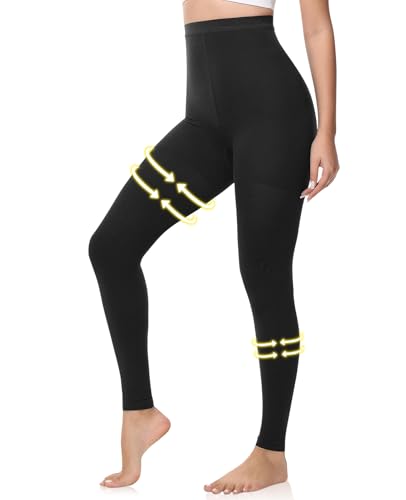Image of Beister Medical Compression Leggings Women & Men 15-20mmHg Opaque Footless Waist High Compression Stockings & Thighs, Circulation Support Pressure Pantyhose for lipedema, Varicose Veins, Oedema, DVT