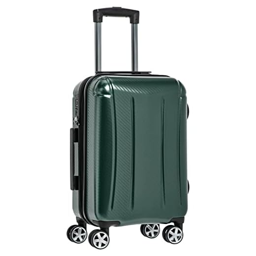 Amazon Basics - Maleta rígida «hardside» Oxford, con ruedas - 55 cm, Verde
