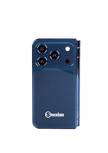 Image of Snexian All-New Rock FOLD MINI Dual Display |Keypad Mobile| with 2.8 inch and 2.4 inch Big Display |Flip|Fold|BT Dialer| Voice Changer |Auto Call Recording|Big Battery| FM |Camera| Feature Phone | Blue