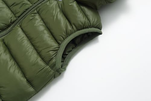 Image of AIWUHE Baby Boys Girls Hooded Puffer Vest Winter Lightweight Sleeveless Bear Ears Zipper Up Jacket Down Vest Coat Vests Kids