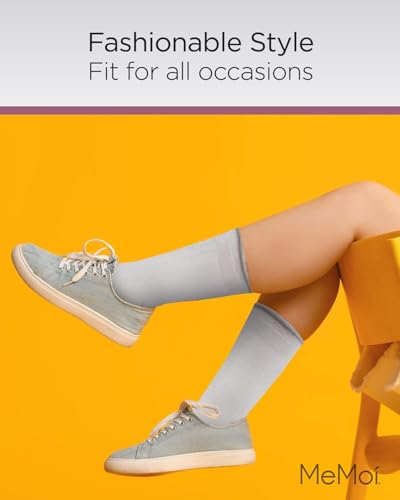 Image of MeMoi Women's Shimmer Roll Top Sheer Shortie Socks