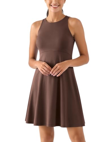 Image of ODODOS Casual Flare Tank Dress for Women Summer Sleeveless Sundress Mini Skater Dress