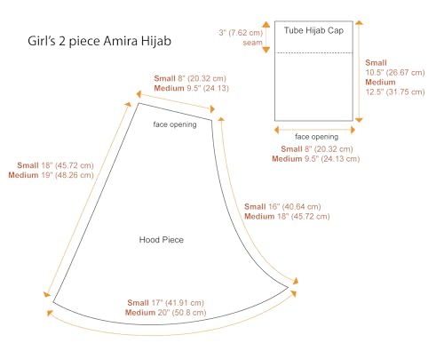 girls hijab muslim kids amira 2 piece instant head scarf easy pull on hood amp tube cap