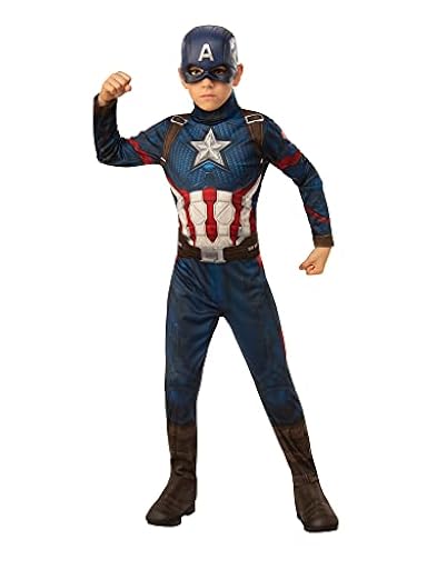 Rubies Disfraz Capitán América Endgame Classic para niños y niñas, Jumpsuit con cubrebotas y máscara, Licencia Oficial Marvel para Carnaval, cumpleaños y fiestas, 5-7 años | Ya disponible en tu tienda friki favorita! En mundofriki.es!