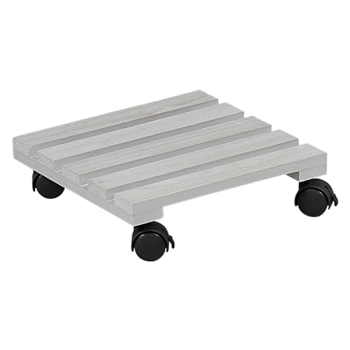 KESPER - Pflanzenroller - gefertigt aus FSC Pappelholz, Maße: 30x30 cm - stabile Rollen, bis 100 kg Tragkraft, Blumentopfroller - 69105