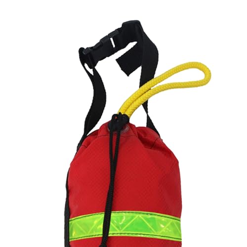 Perfeclan Wurfsack mit Seil, Seilwurfsack, 21 m tragbarer Rettungssack Rettungswurfleine mit Tasche für Wassersport, Schwimmen, Kanufahren, Bootfahren, Kajak, Segeln, Rot/Gelb mit Reflektorstreifen
