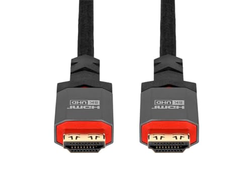 Image of Monoprice 8K Certified Ultra High Speed HDMI Cable - 25 Feet - Black | Braided - HDMI 2.1, 8K@60Hz, 4k@120Hz, 48Gbps, HDR, VRR, CL3 in-Wall Rated